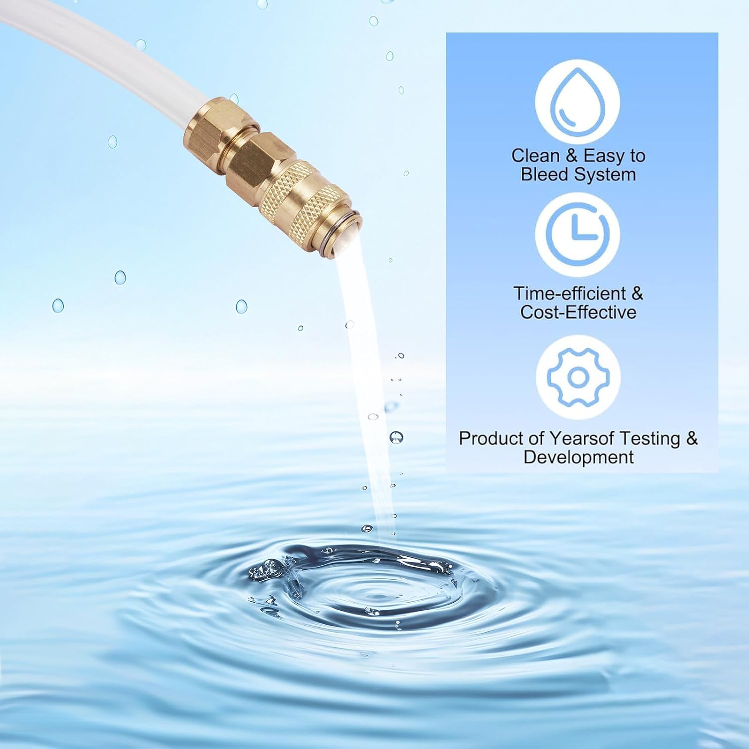 Seastar Hydraulic Steering Bleed Kit -【Leak-Proof & Quick Connection】 | Marine Bleeder Tool for Boat Steering Systems，Upgraded Cap Thread for Bottle Has Seal and Prevent Leaks Fluid-Brass