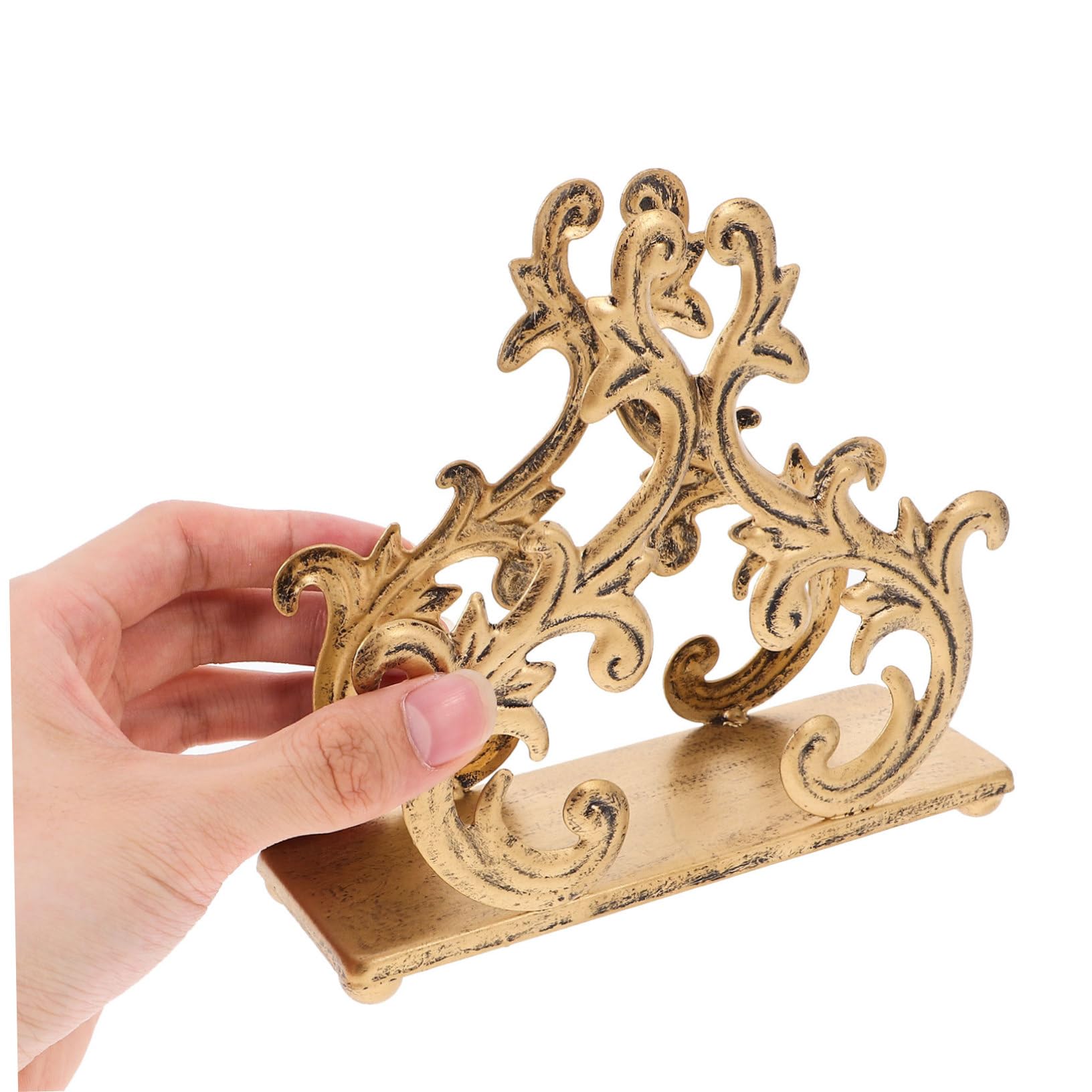 Servilletero para Cocina y Comedor Dorado de Hierro 15x5x13.5 Cm, Dispensador de Servilletas Moderno Compacto, Adecuado para Encimeras y Mesas, Adecuado para Uso en Hogar