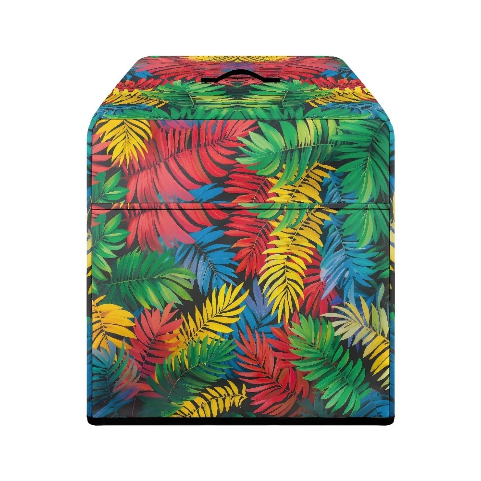 ZCFYGDX Food Slicer Cover with Side Pocket and Top Handle, Home Kitchen Electric Appliance Cover Waterproof Fabric Dust-Proof Durable Cheese Bread Meat Slicer Cover, Colorful Palm Leaf Print