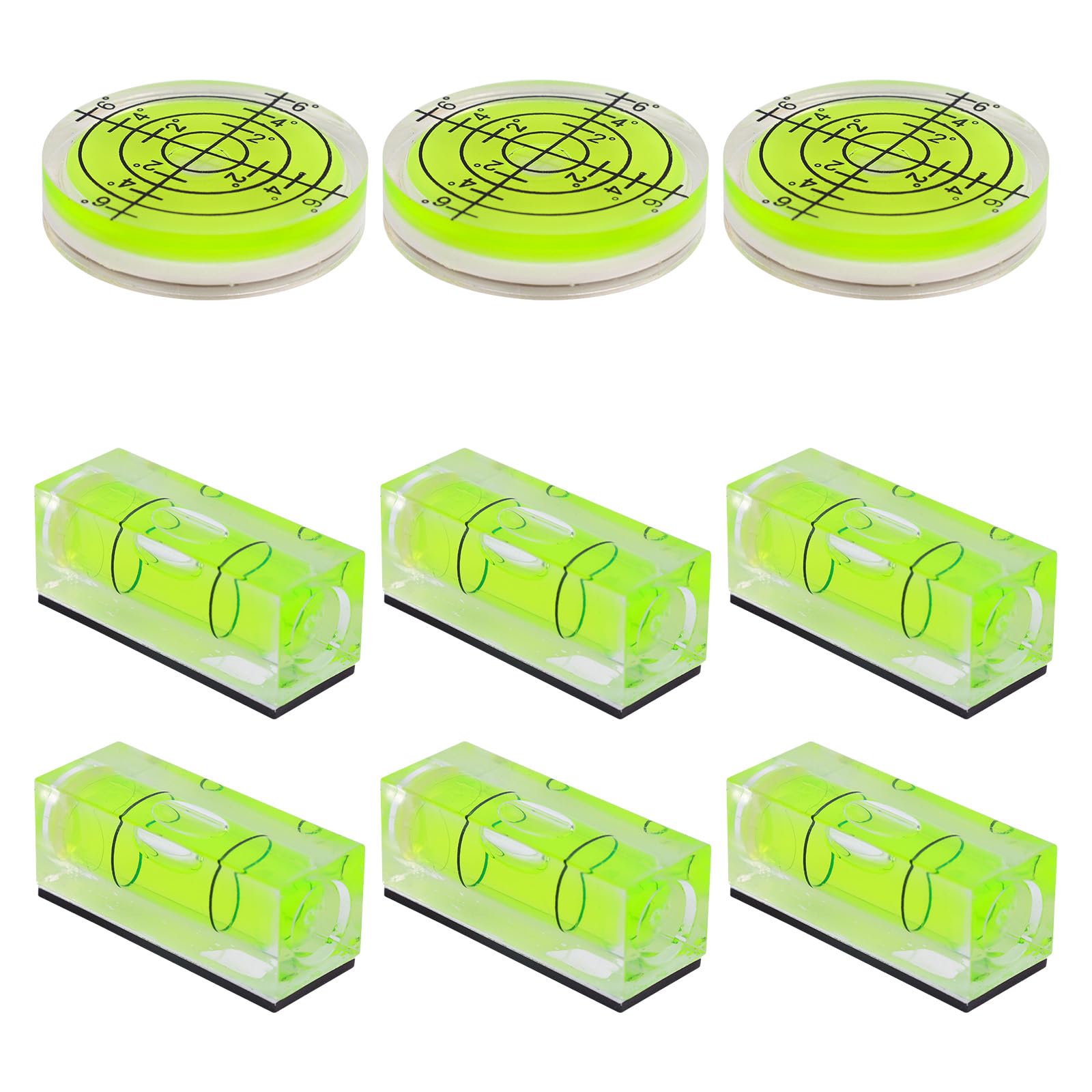 9 Bubble Levels - Square & Round Mini Levels -1