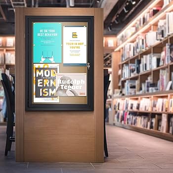 Tablero De Anuncios Cerrado, Tablero De Anuncios De Corcho Resistente A La Intemperie Para Exteriores Con Puerta De Bloqueo, Marco De Aluminio Negro Montado En La Pared, Tablero De Mensajes Para