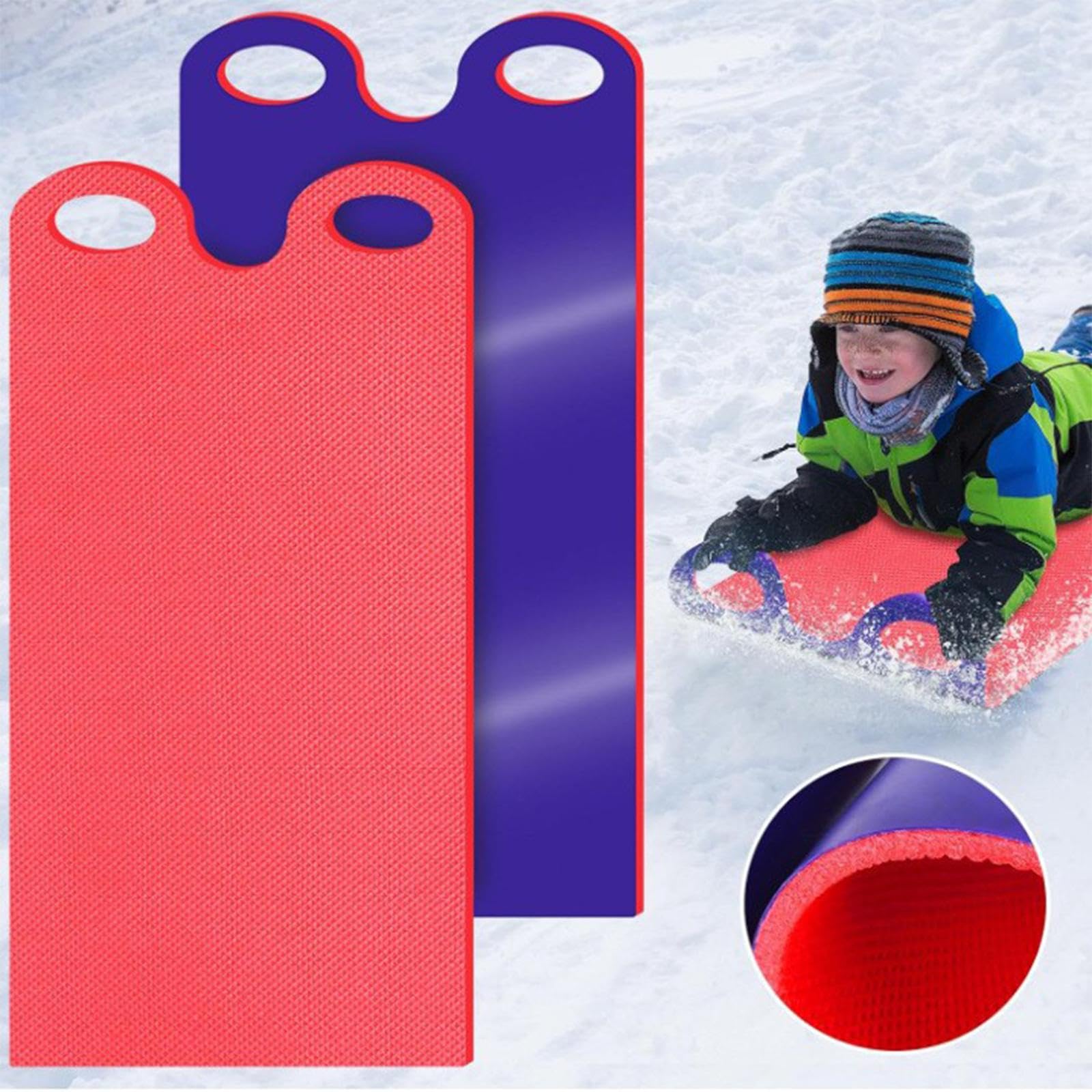 Tapis de Neige d'hiver Antidérapant, Portable, Flexible et Polyvalent, pour Profiter de L'extérieur. Accessoires Inclus, 92x42cm