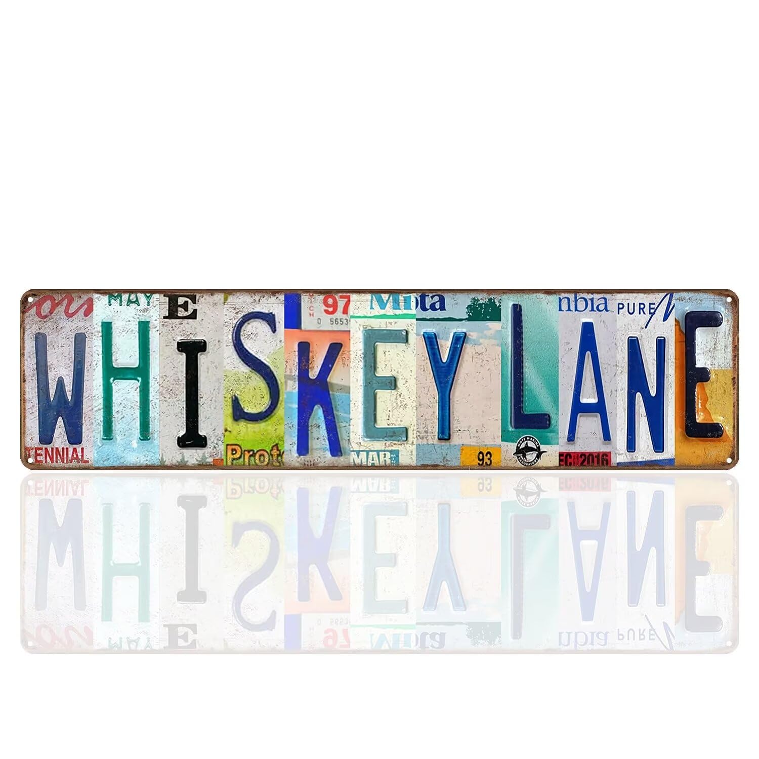 Vintage Whiskey Lane Street Signs Metal Bar Wall Decor Decorations License Plate Tin Sign 4x16 Inch