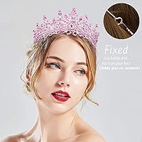 Vista 82 de TOBATOBA - Corona dorada para mujer, tiara de boda, corona de reina, corona de cristal, coronas de princesa real para ramos de flores, tocado