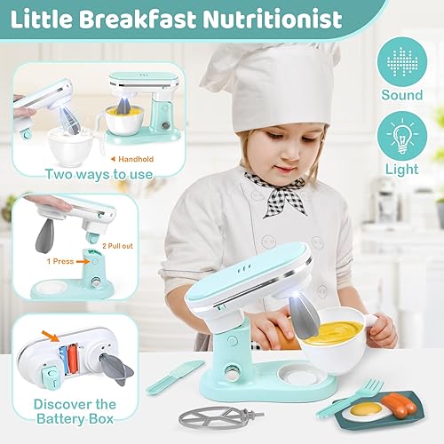 Miniatura 4 de Shemira Juego de accesorios de cocina, juego de electrodomésticos de cocina con cafetera, licuadora, batidora, tostadora, juego de cocina para