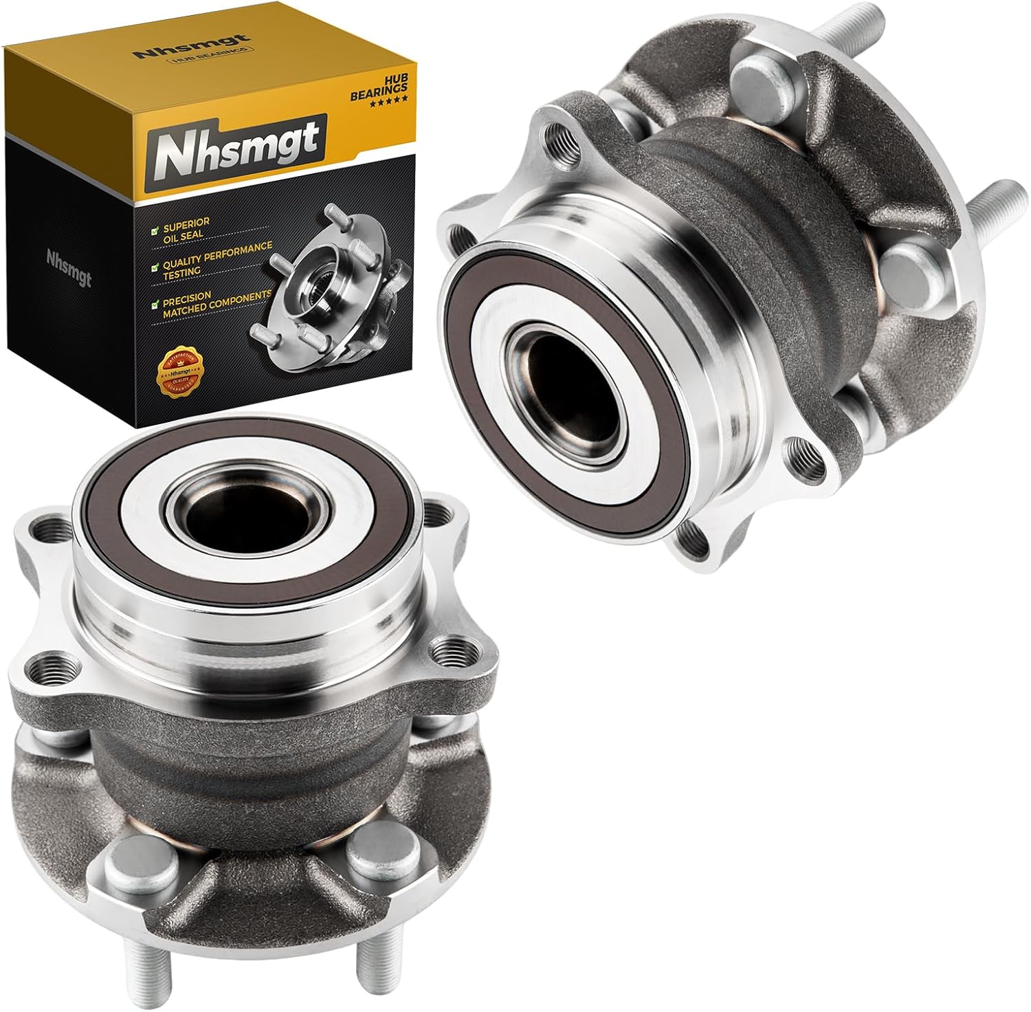 Nhsmtg Rear Wheel Hub Assembly Bearing for Subaru Crosstrek 2019-2021 Forester Impreza Legacy Outback, for Toyota 86 GR86, for Scion FR-S, 512401 5 Lug Non-ABS (Pack of 2)