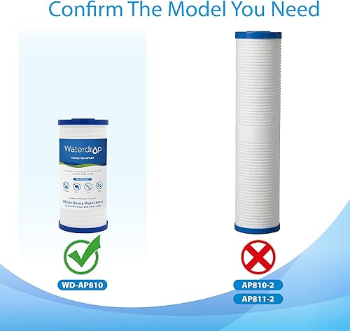 Miniatura 7 de Waterdrop Filtro de agua para toda la casa, repuesto para 3M Aqua-Pure AP810, Whirlpool WHKF-GD25BB, GE GXWH40L, GXWH35F, Culligan RFC-BBSA, 5