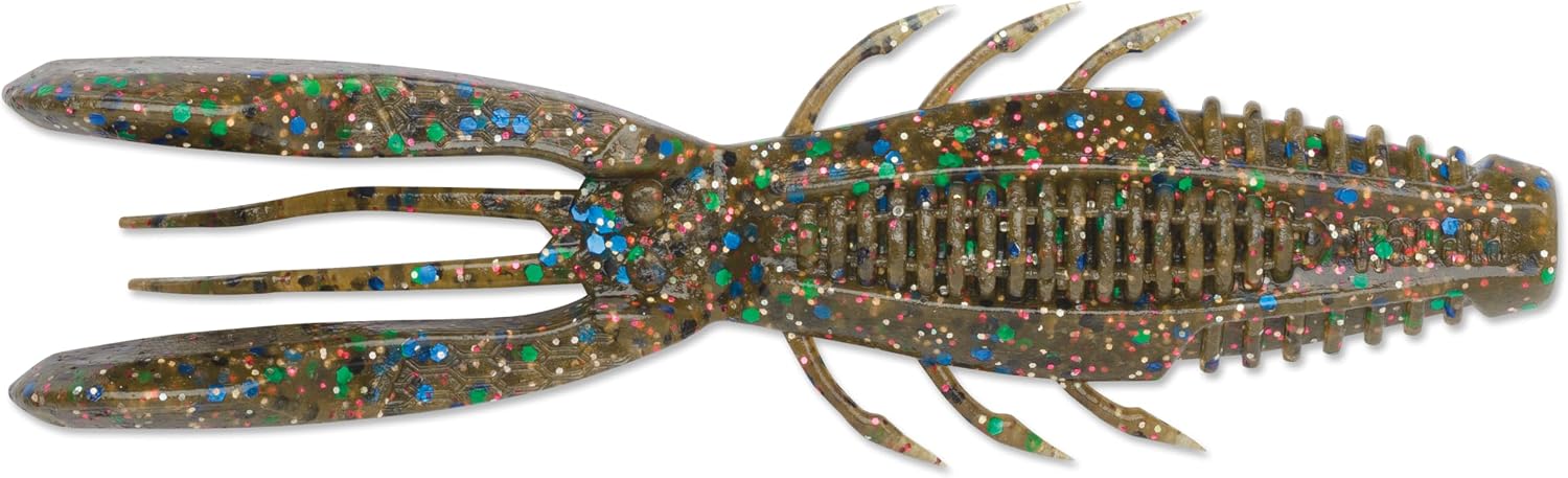 CrushCity Bronco Bug Soft Plastic Bass Lure, Dual-Action Creature Bait with Hinged Arms & Subtle Leg Movement