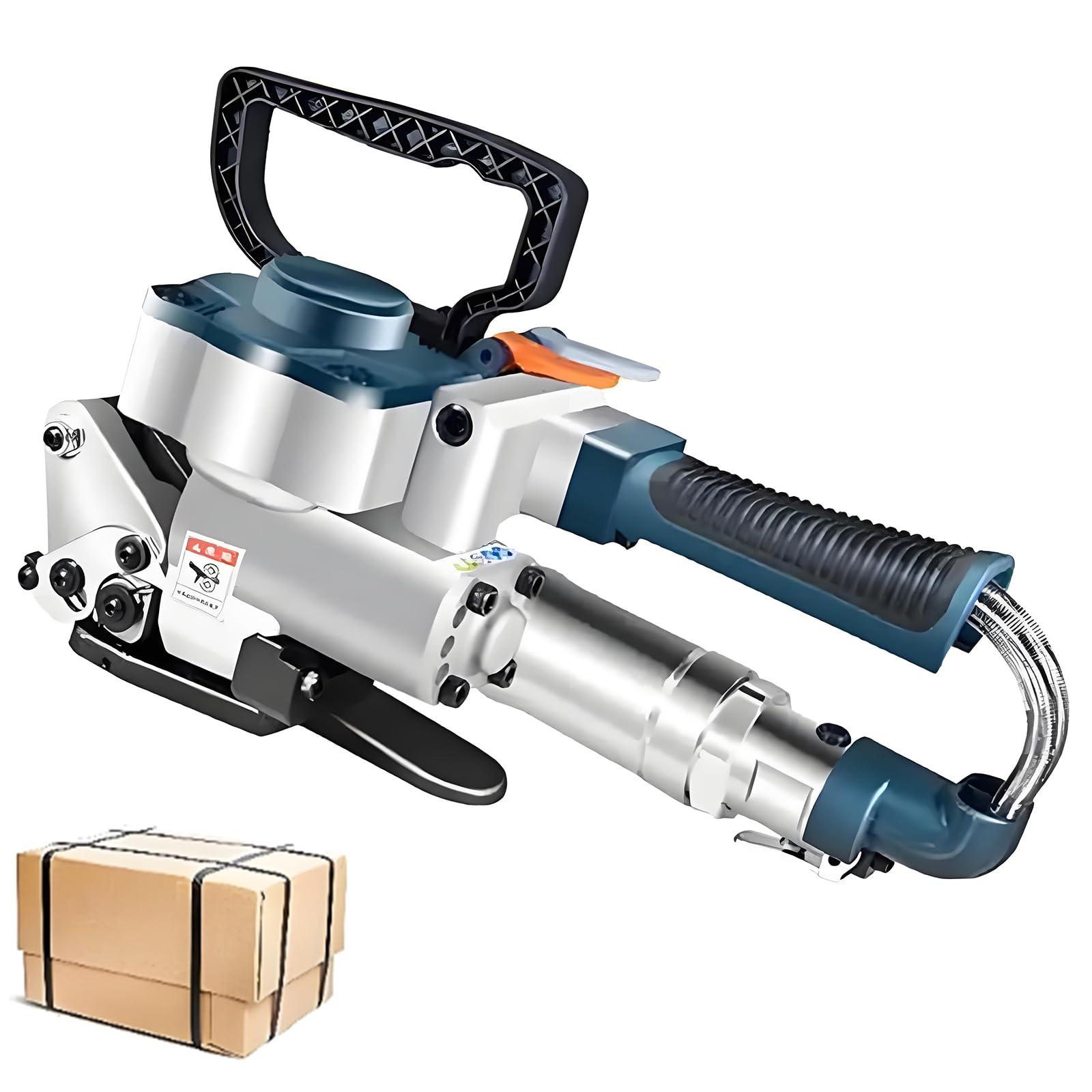 BOOZXCV Pneumatic Strapping Tool, Portable Baler, Adjustable Tightening Force 0-3500N, Air Pressure 0.5-0.8MPa, Compatible with PET Thickness 0.5-1.2mm, Width 13-19mm