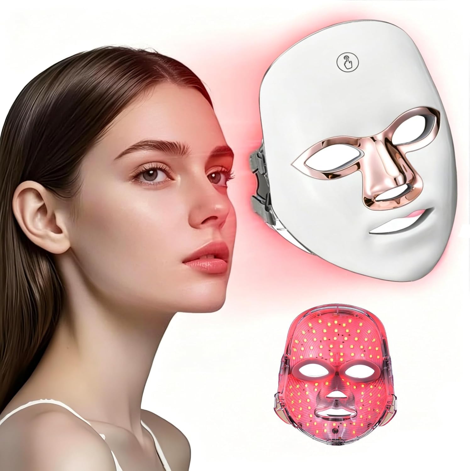 7-Mode LED Light Therapy Mask, Anti-Aging, Ergonomic, Rechargeable via USB-C