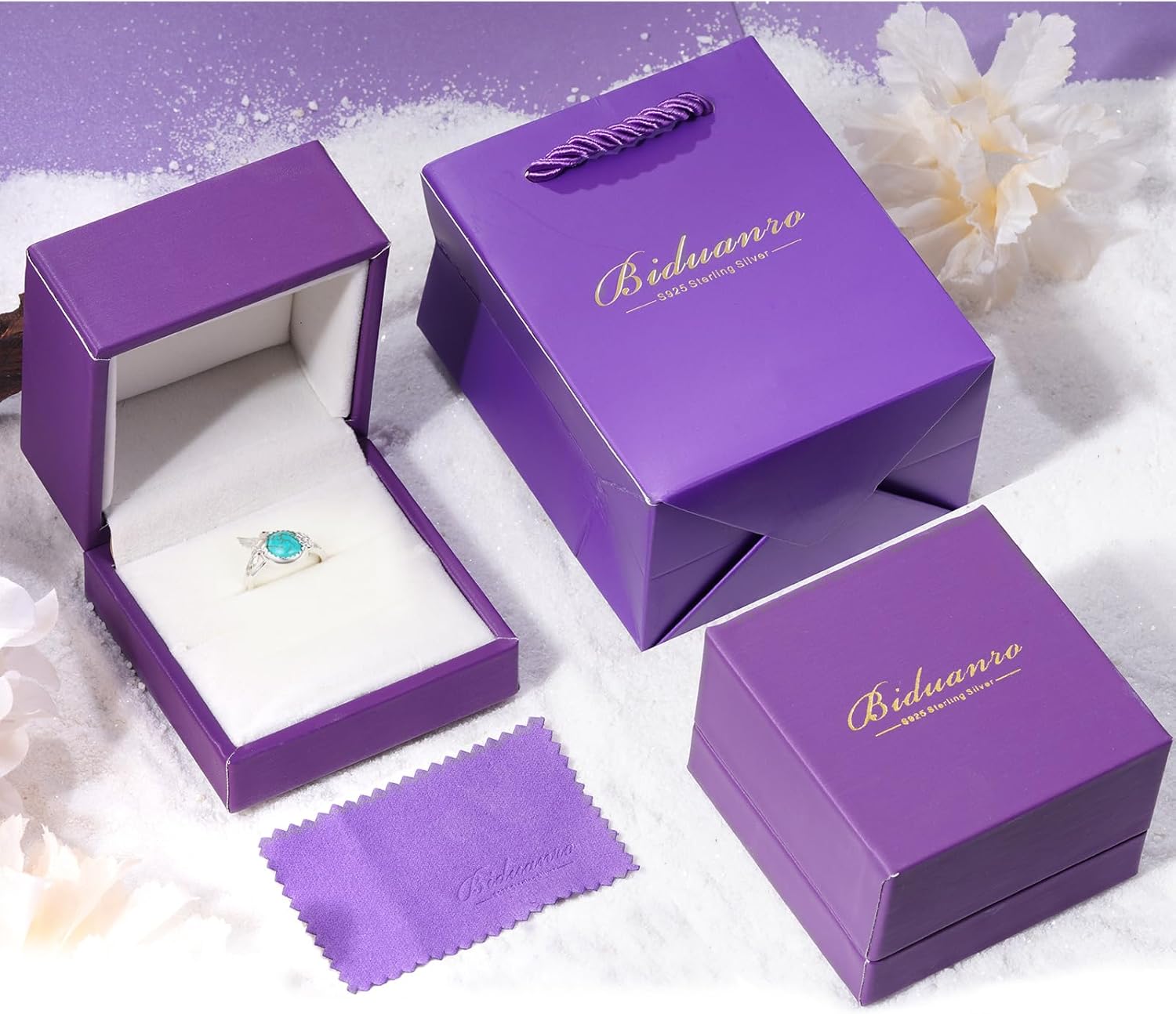 Genuine Turquoise Hummingbird Rings for Women 925 Sterling Silver Adjustable Hummingbird Ring Nature Gemstone Rings Real Turquoise Jewelry for Women