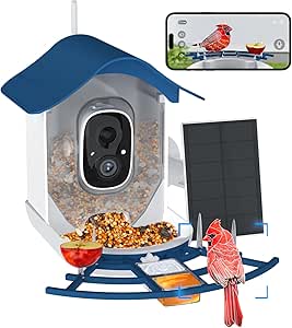 Smart Bird Feeder with Camera, 2K HD Bird Watching Camera, AI Identify, Cloud and SD Card Storage, Ideal Present for Lover & Family asin的图片