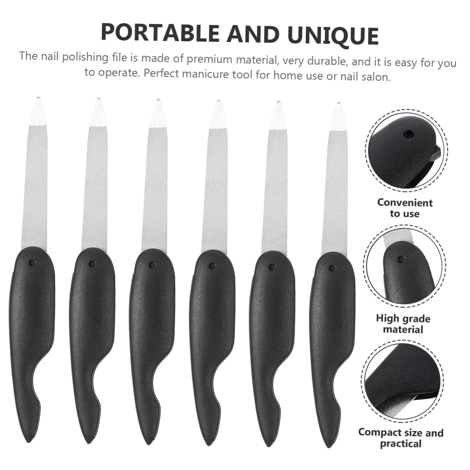 Mikinona 5 Set Di Set Per Unghie Kit Per Manicure Piccole Lime Per Unghie Pieghevoli Set Di Strumenti Per Larte Lime in Acciaio Inossidabile Per Limatura E Lucidatura 6 Pezzi*5