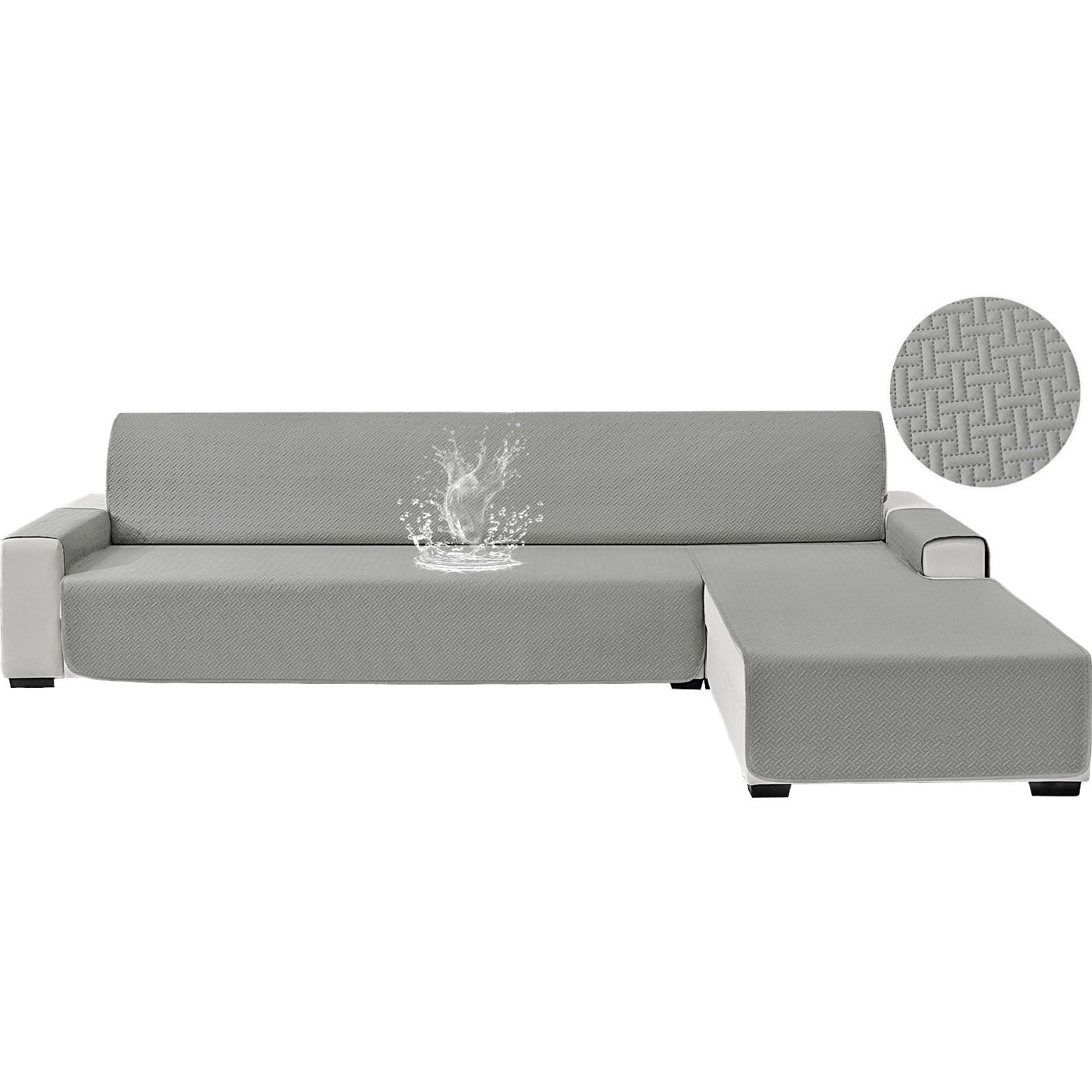 Waterproof L Shaped Sofa Cover, Anti-Slip Chaise Lounge Couch Protector