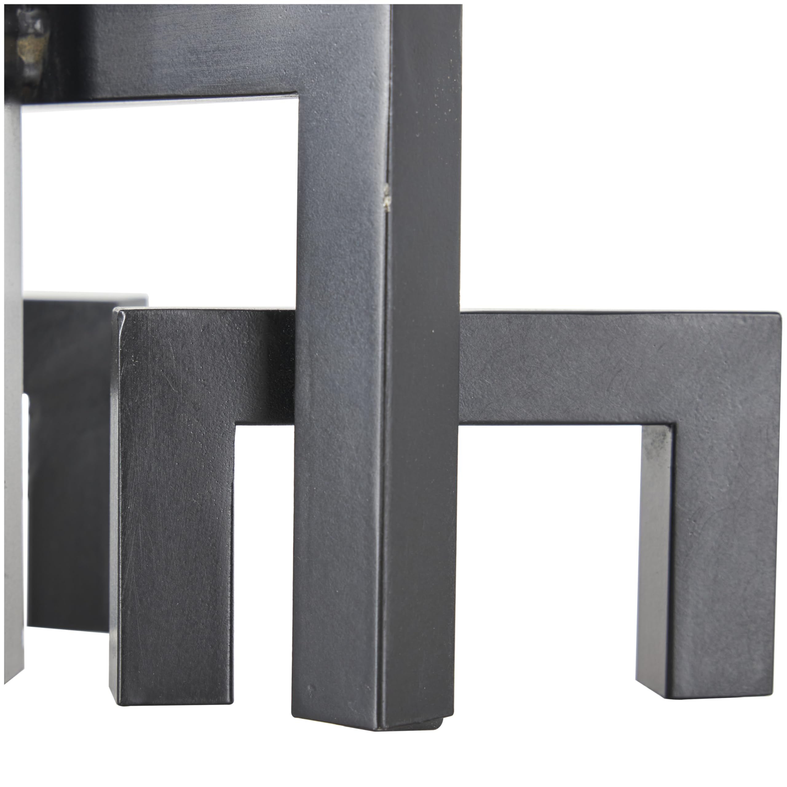 Deco 79 Geometrische dekorative Skulptur aus Metall, abstrakt, quadratisch, gewölbt, Heimdekoration, Akzentfigur, 33 x 12,7 x 17,8 cm, Schwarz