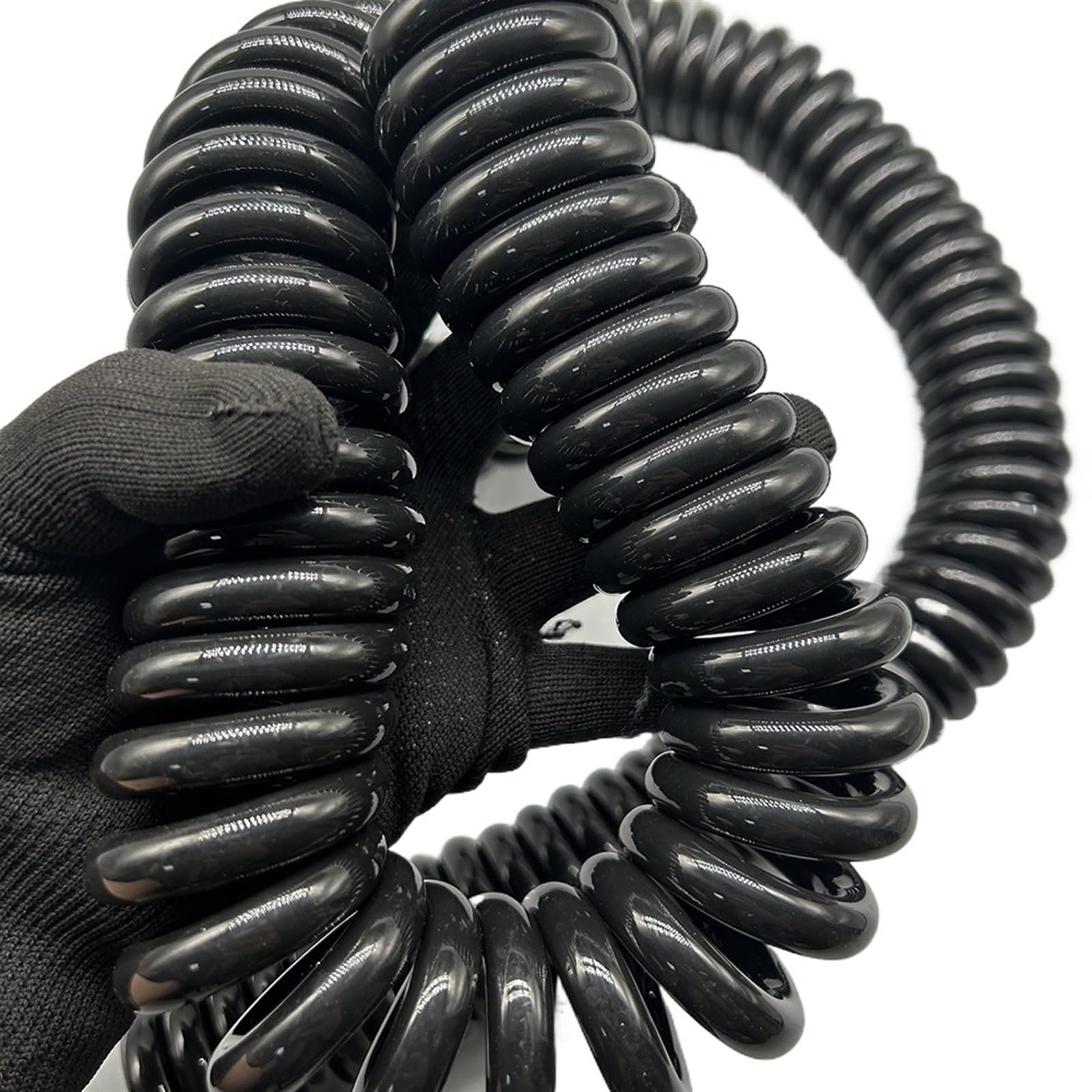 Hélice elástica, Cable de Alambre súper Suave 2 núcleos, Cable alimentación telescópico elástico Cuadrado,5mm, Bobina retráctil en Espiral Resorte(Stretch 4 Meter)