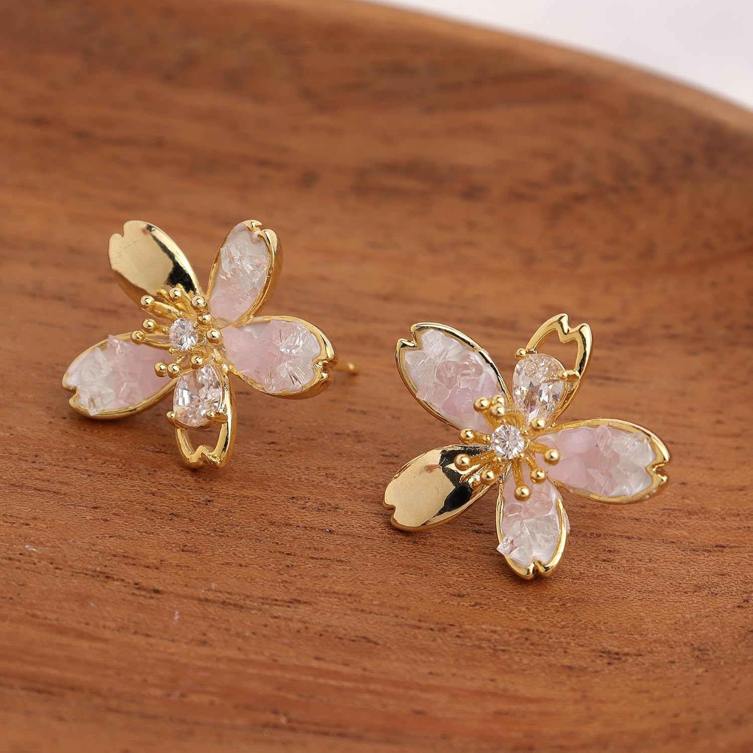 Jean Beau Pearl Flower Leaf Stud Earrings for Women Statement Cluster CZ Pearls Earring Gold Plated Sterling Silver Wedding Prom Birthday Fashion Jewelry Gift - Image 5