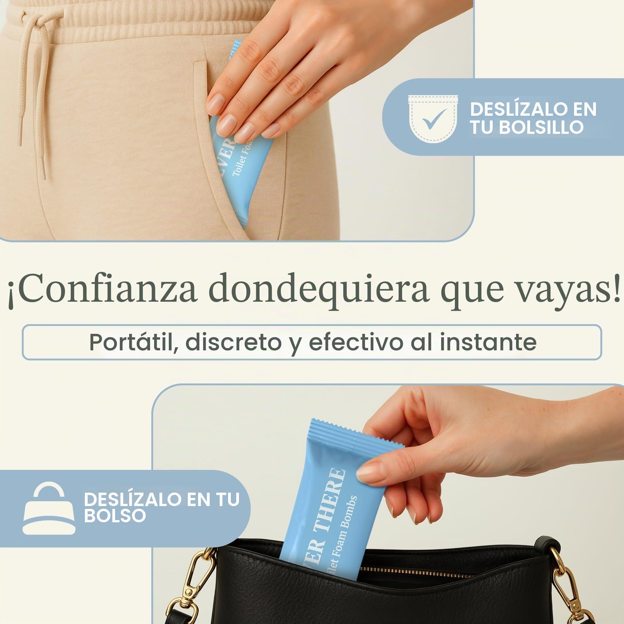 Never There Bolsitas de espuma para inodoro, paquete de 14 limpiadores de inodoro de espuma con gas sin contacto sin olores, sonidos o manchas, bolsas de inodoro Never There y eliminador de olores