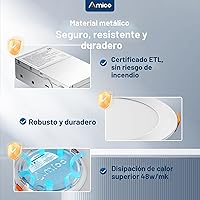 Vista 5 de Amico paquete de 20 luces de techo empotrables ultrafinas de 4 pulgadas, 5 CCT, con caja de conexiones, 2,700 K, 3,000 K, 3,500 K, 4,000 K, 5,000 K