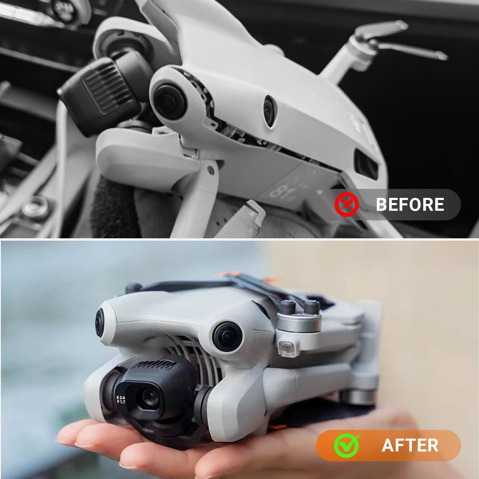 ZWLLKJGS Replacement Upper Case for DJI Mini 4 Pro, Mounting Upper Housing Replacement Parts - Image 3