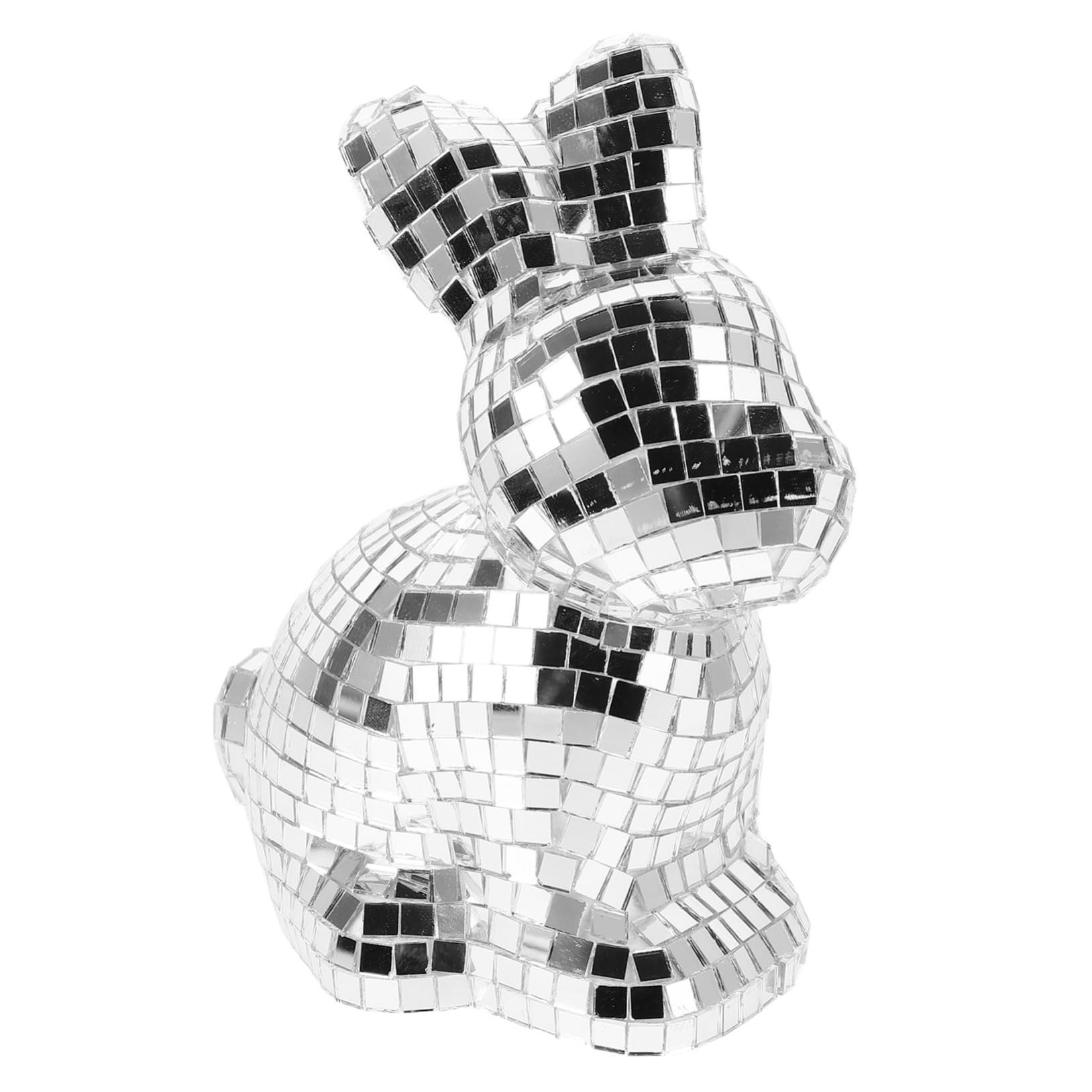 SOLUSTRE Disco Figurine Reflective Handmade Glass Decor for Home Wedding Party and Stage Sparkling Mirror Ornament for Themed Celebrations and Tabletop Display