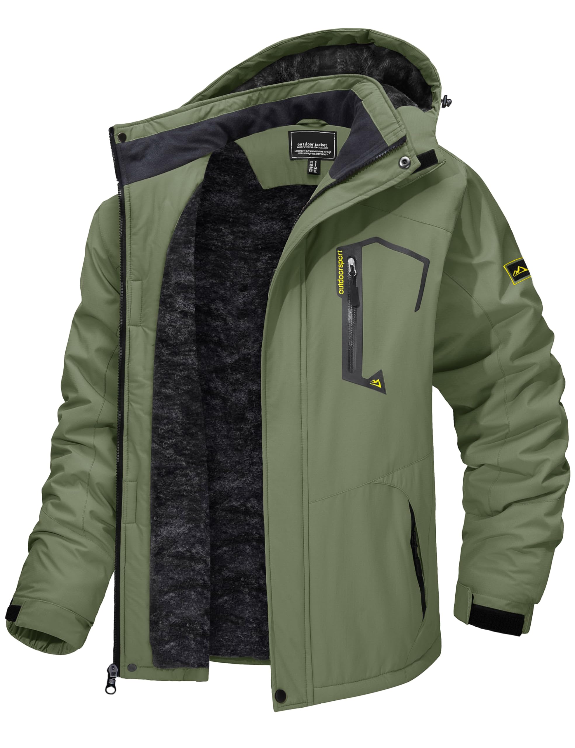 TACVASEN Men's Winter Ski Jacket Waterproof Snow Coats Snowboard Fleece Lining Jacket Warm Parka with Hooded,Standard Length-image-22