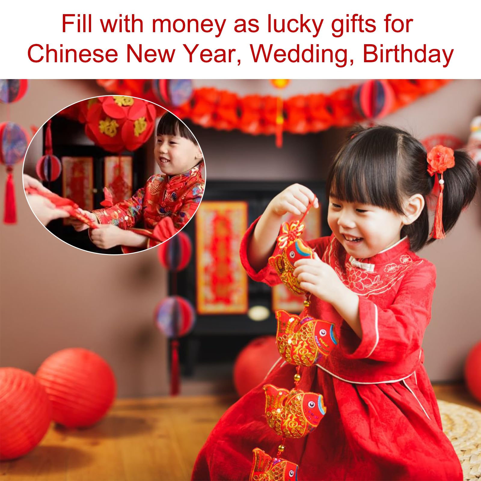 Hongbao Buste Rosse Cinesi 18 pezzi, Design Tradizionale Simbolo di Fortuna (Oro) - Dimensioni Standard per Capodanno Cinese, Capodanno Lunare, Matrimoni e Compleanni