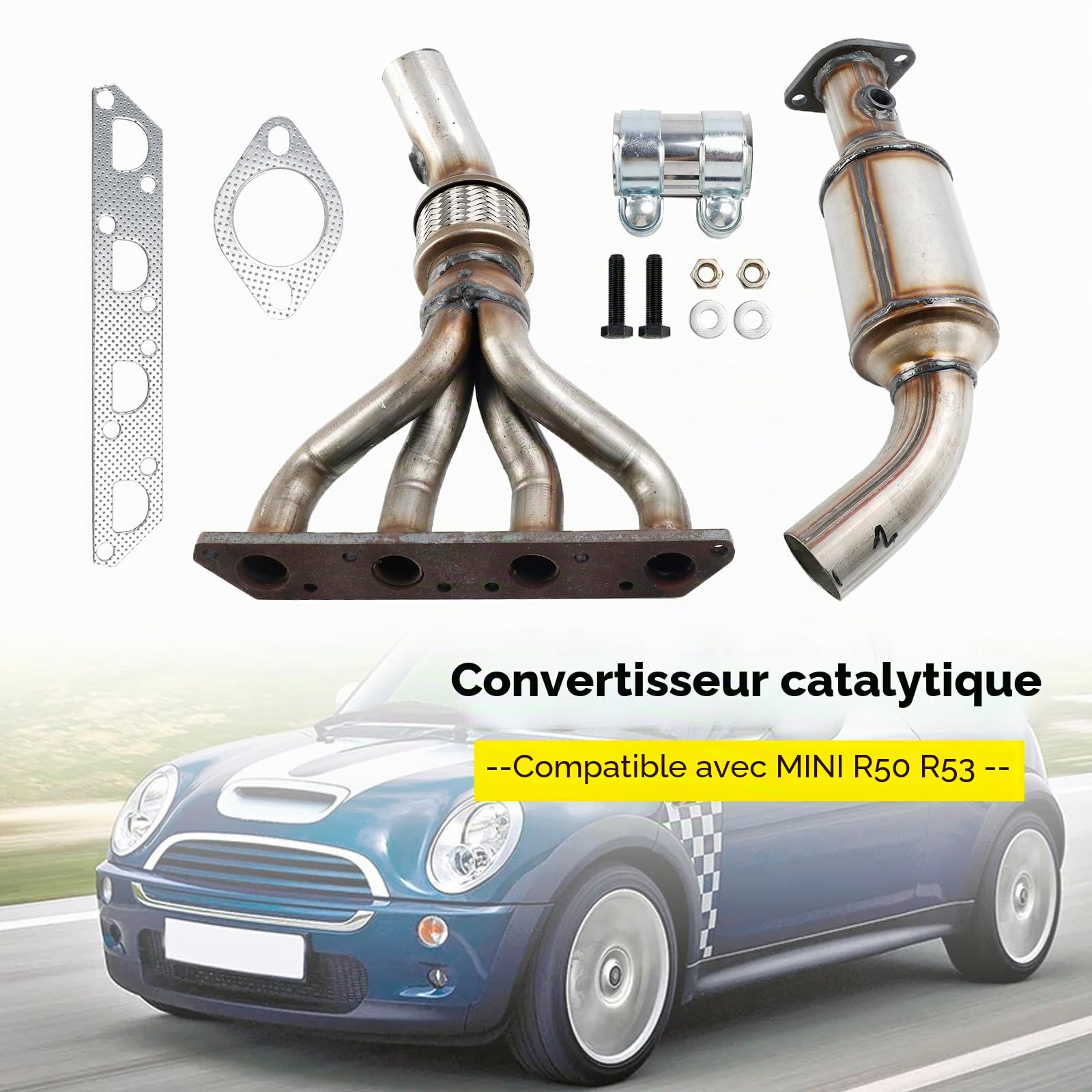 Katalysator Catalytic Converter Type Approved + Fitting Kit for Mini Cooper R50 R52 R53 2001-2007