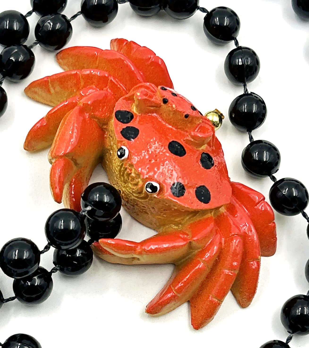 Crab Mardi Gras Bead Necklace New Orleans Seafood