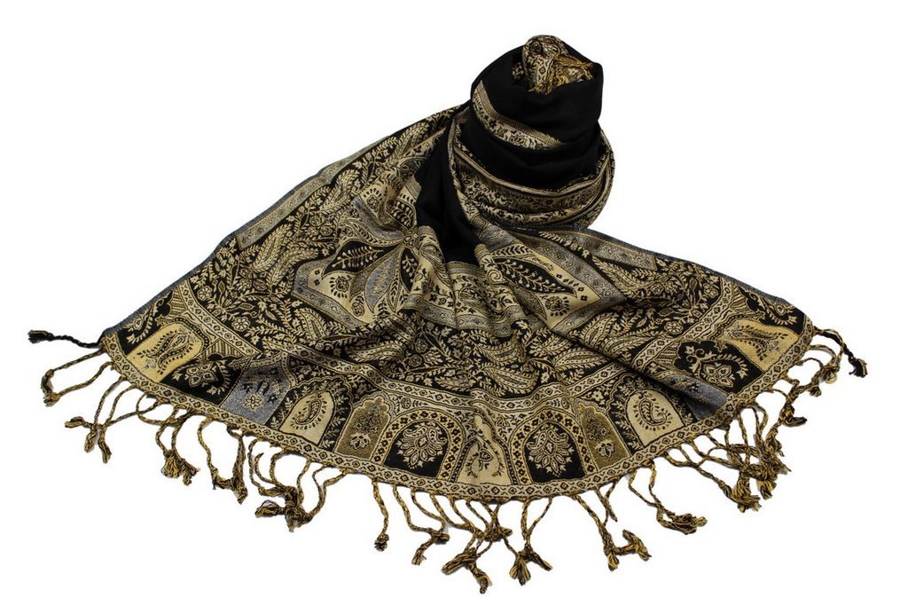 Étole motif cachemire bicolore ajouré SHANKARA pour vos soirées