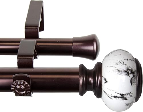 Miniatura 4 de Rod Desyne Barra de cortina doble Prince de 1 pulgada, 160-240 pulgadas, bronce