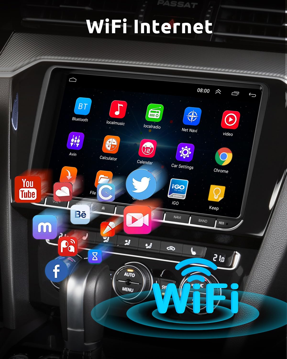 Essgoo 4+64G Autoradio 9 Zoll Android 14 Radio mit Carplay und Wireless Auto für VW Golf 5 6 Touran B6 EOS Tiguan Polo mit Bluetooth GPS RDS Navi Mirror Link FM SWC