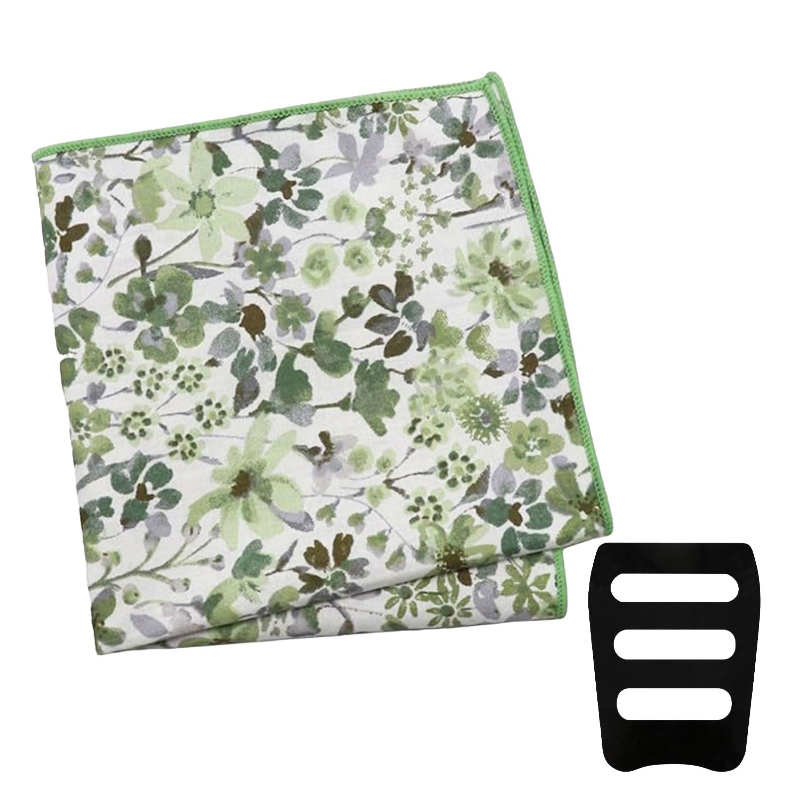 Floral Pocket Squares for Men with Holder Printed Flower Mens Handkerchief Cotton Suit Pocket Hanky for Wedding