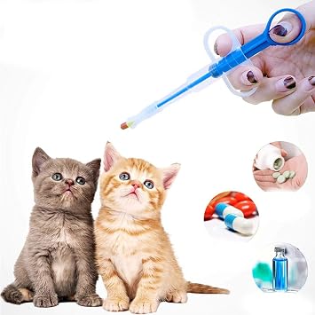 The DDS Store Cat Pill Shooter Pill Dispenser Dog Piller Pill Gun Pet Tablet Syringe Pusher Soft Tip Pet Medicine Feeder for Feeding Small Animals-Color May Vary
