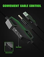 Vista 5 de ZIUMIER Z20 Auriculares para juegos para PS4, PS5, Xbox One, PC, auriculares con cable sobre la oreja con micrófono de aislamiento de ruido, luz LED