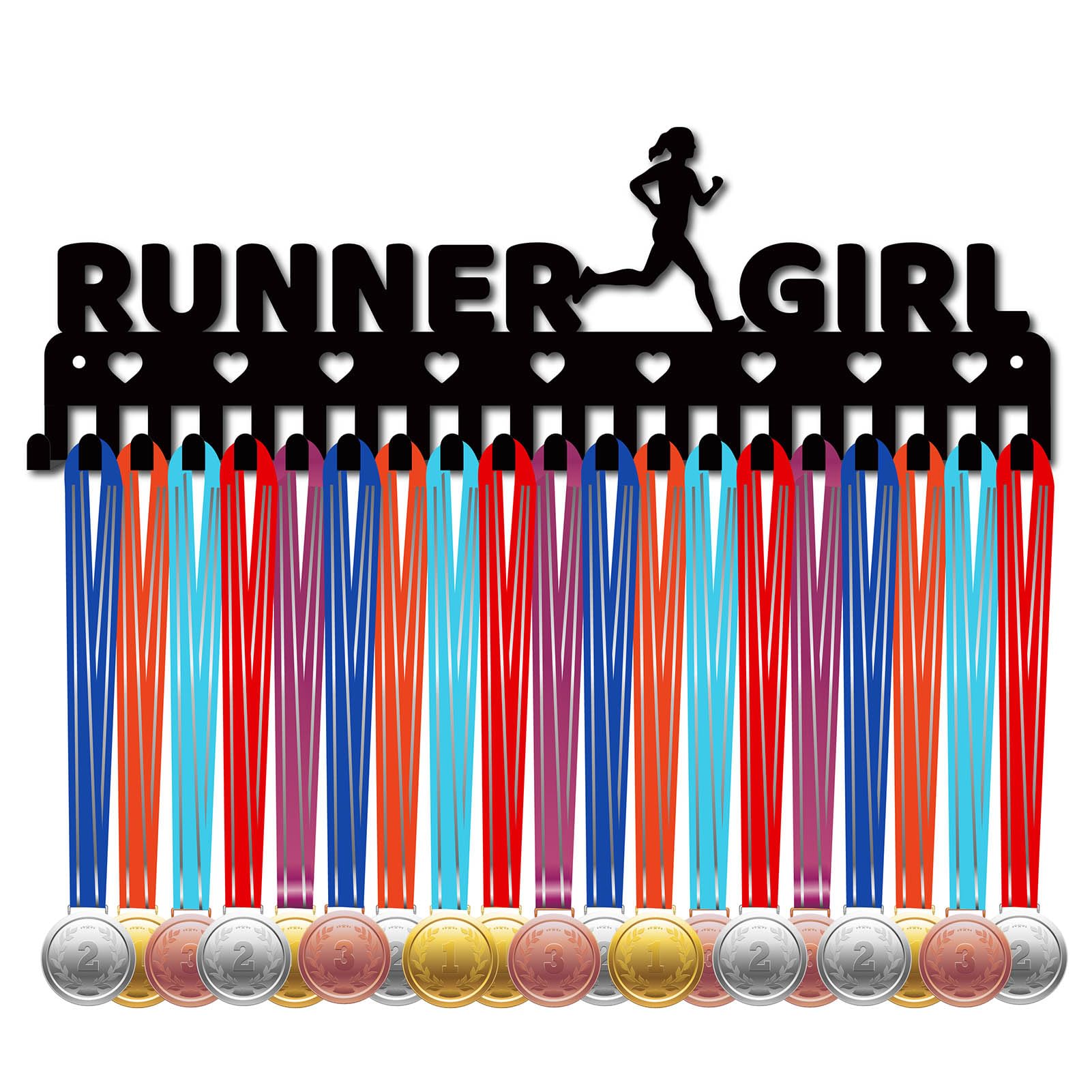 Porta Medaglie Beach Volley Da Parete - Organizer In Ferro Per 60 Medaglie 40x15cm - Foto 5