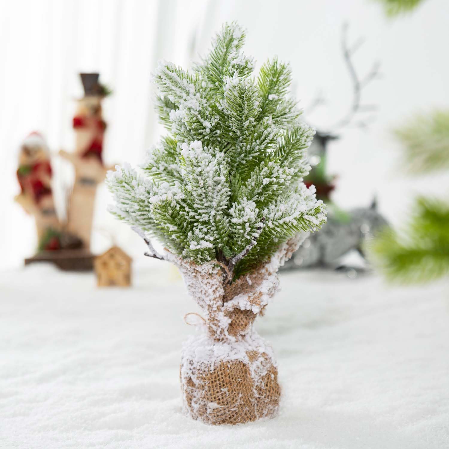 Tabletop Small Christmas Tree - 16.5 Inch Artificial Mini Christmas Trees for Winter Holiday Xmas Decor, Christmas Decorations for Home Office