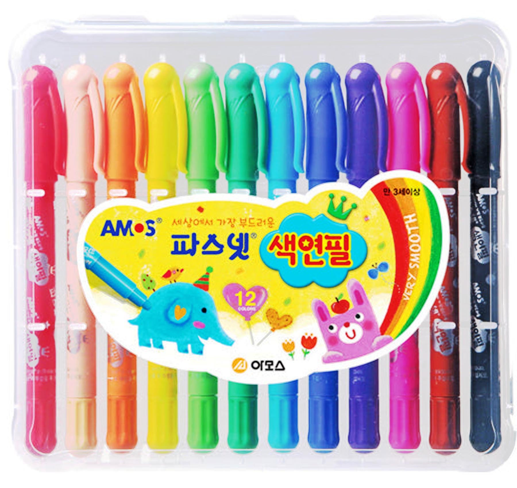 AMOS The Softest in The World Pasnet Premium Color Pencil (12 Colors)