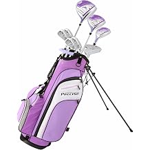 Precise M3 Ladies Complete Right Handed Golf Club Set | Complete Regular & Petite Womens Golf Clubs Set | with 3 HCs, Lightweight Shafts & Spacious Stand Bag w/Storage Pockets & Dual Carrying Straps