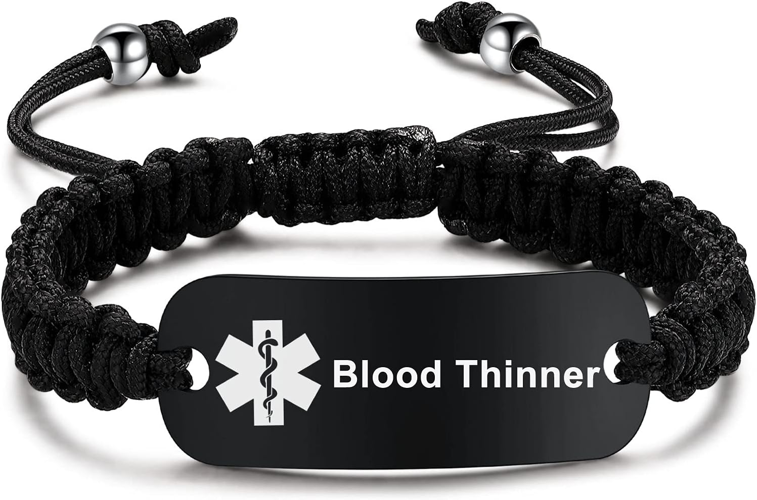 MAXZOOLMedical Alert Bracelets for Women Men | Medical ID Bracelet for Men | T1D T2D Diabetes Epilepsy Medical Alert Disease Awareness Bracelet | Adjustable Emergency ID Bracelet with Nylon Rope