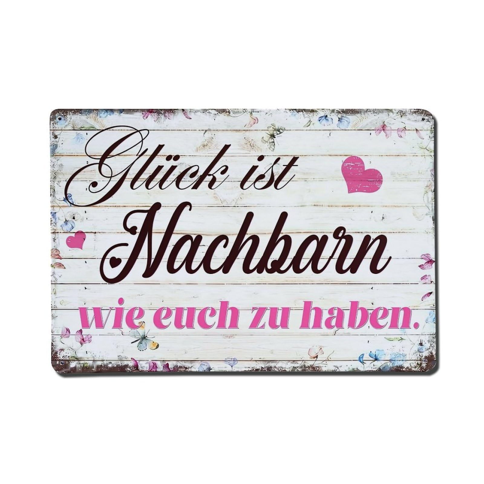 Plank Background With Hearts And Flowers Retro Metal Tin Sign, Vintage Decor Art Poster for Bar, Home, Man Cave, Kitchen, Laundry Room Gift 8x12Inch