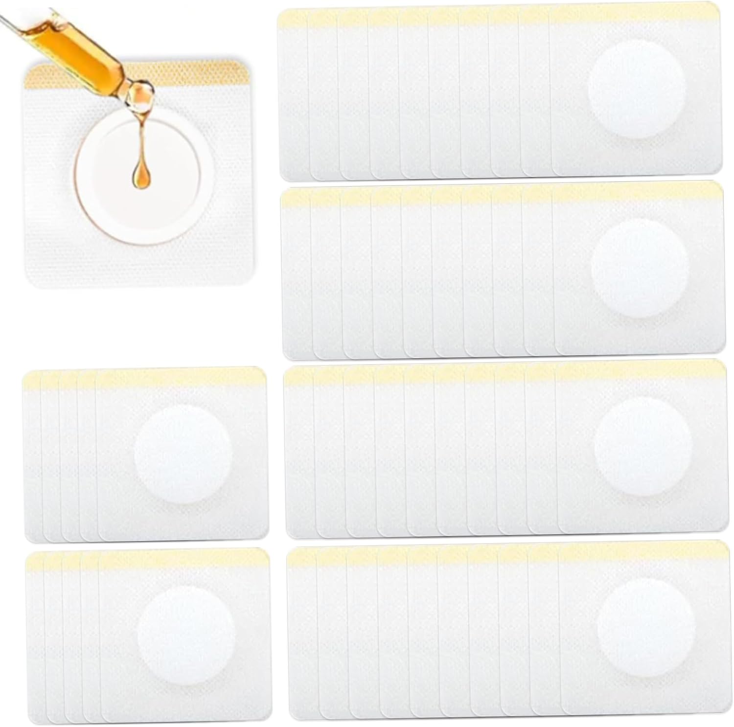 50Pcs Castor Oil Belly Button Patch, Self Adhesive Belly Button Patch, Breathable Cotton Essential Oil Wraps for Exercise, Reading, Work