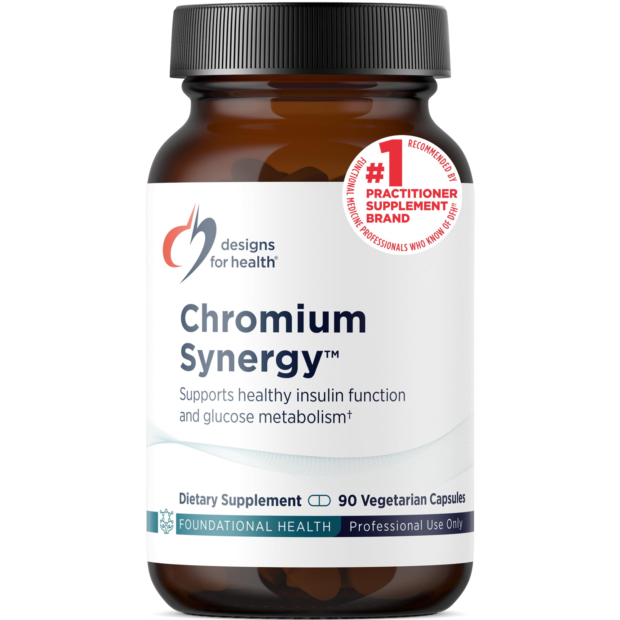 Designs for Health Chromium Synergy - Non-GMO Chromium Nicotinate Glycinate Chelate Supplement with Vanadium, Vitamin D, Manganese, Zinc + Taurine - Cinnamon Powder Base (90 Capsules)