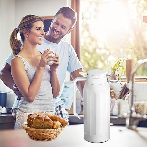 Miniatura 6 de Stainless Steel Thermal Coffee Carafe Dispenser, Unbreakable Double Wall Vacuum Thermos Flask Large Capacity 40oz 1.2L Water Tea Pot Beverage