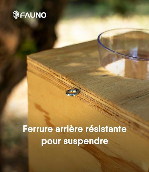 Mangeoire Oiseaux Extérieur en Bois Fait Main avec Compartiments Abreuvoir Et Plateau Amovible pour Oiseaux Sauvages avec Sachet 70g De Nourriture Jardin Naturel - 4