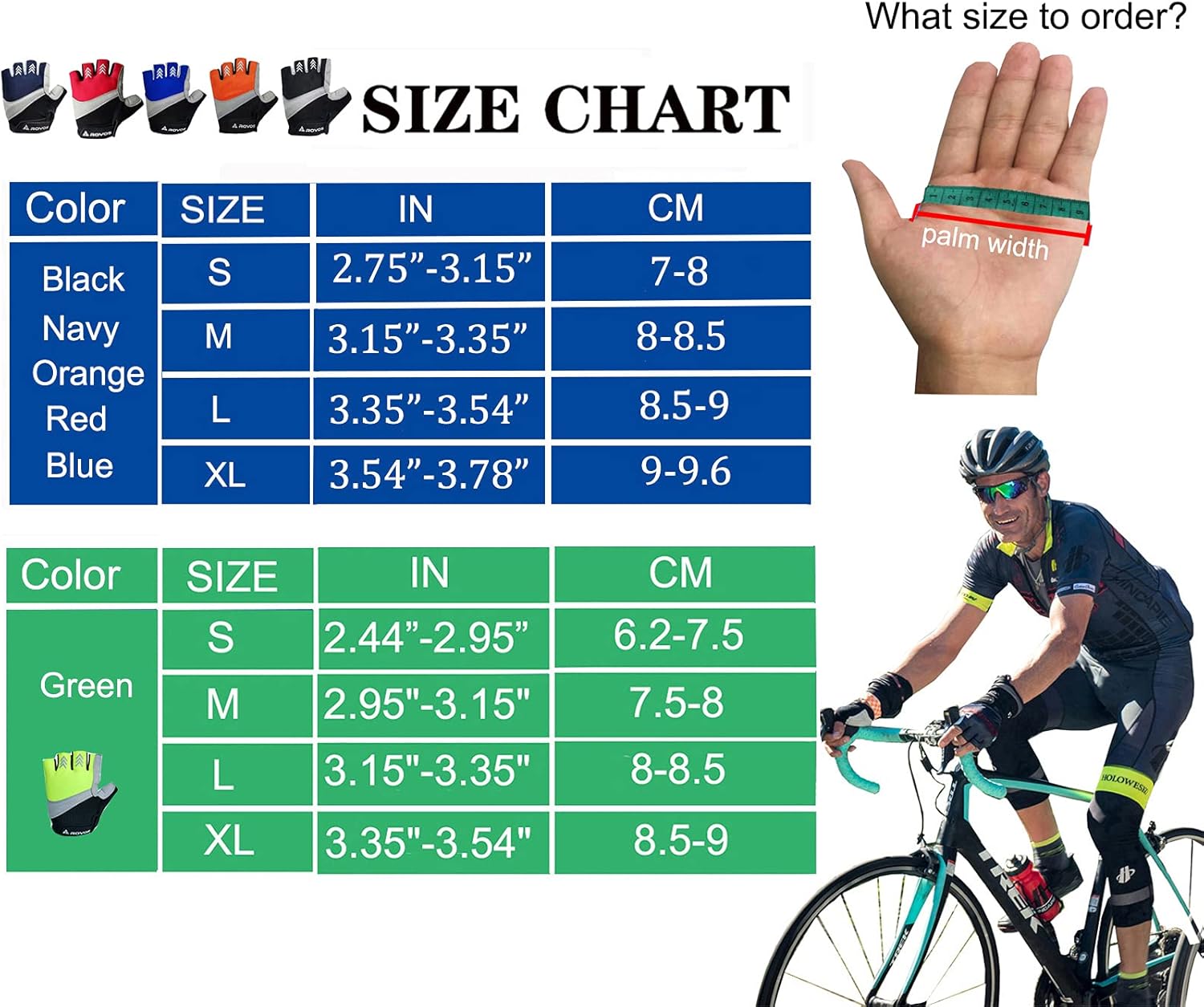 ROVOS Bike Gloves Men & Women Cycling Gloves Bicycle Gloves Bicycling Gloves Half Finger Breathable Mountain Sports MTB Road Biking Gloves : Sports & Outdoors