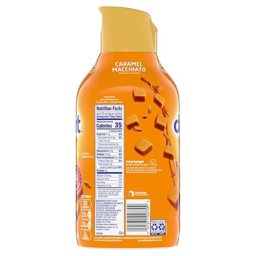 Vista 40 de International Delight Crema de café, caramelo macchiato, crema saborizada refrigerada, botella de 32 onzas líquidas