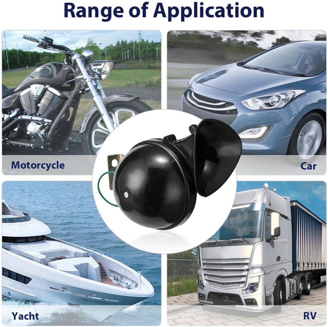 Alipis 12v Scooter Horn Dual Tone Replacement Horn for Cars and Motorcycles Loud and Sound Build Fit for Vehicle Models