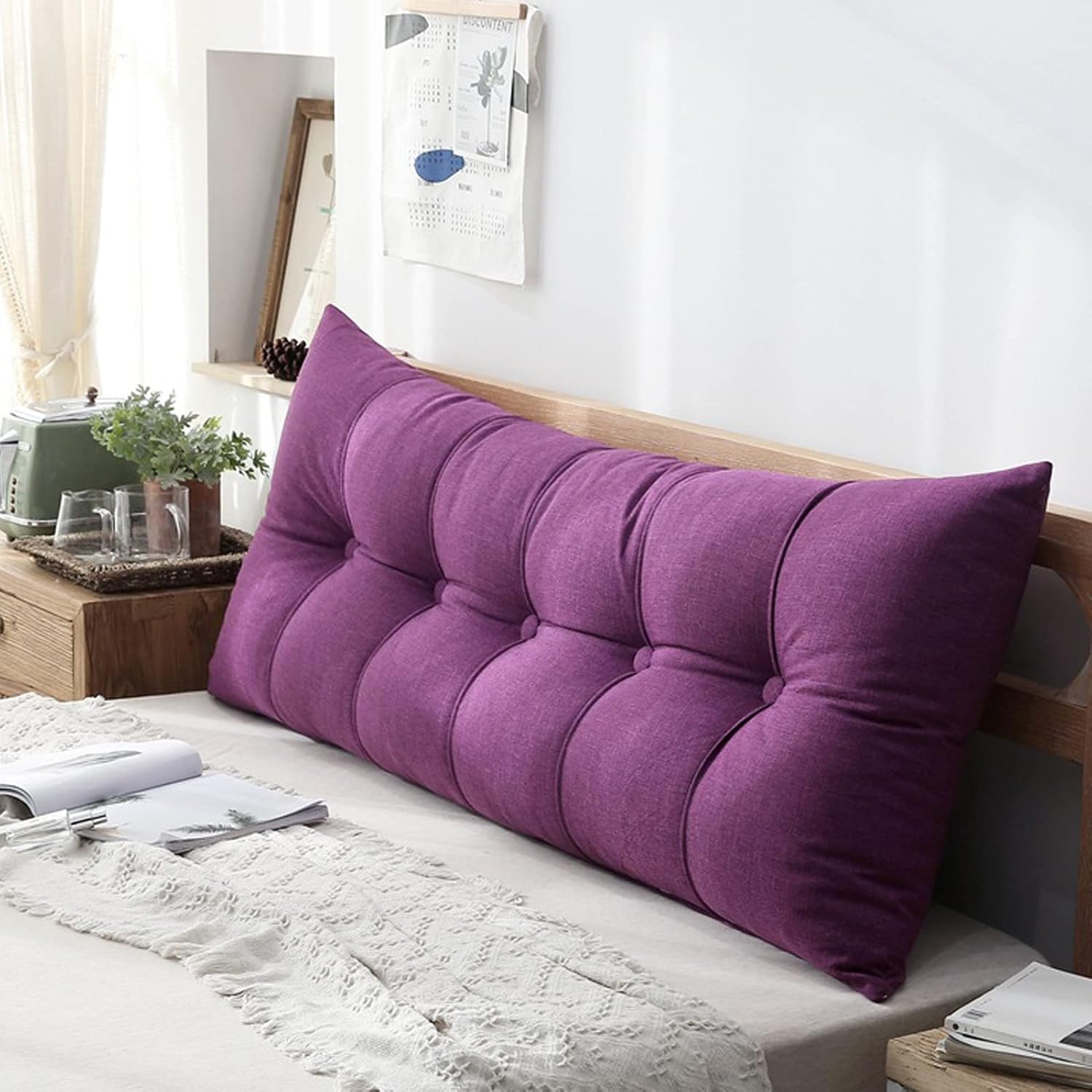 Oversized Body Pillow Headboard Cushion - Soft Lumbar Support for Adults, Extra Backrest Throw Pillow 39.4IN/100CM - Perfect for Bedside Comfort (C 31.4IN/80CM)