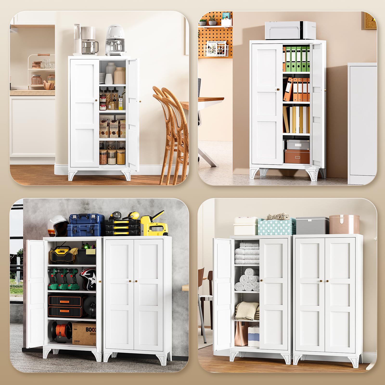 Best Storage Cabinet With Shelves 2026: 5 Picks Compared 2 Yizosh Metal Storage Cabinet with Doors and 3 Adjustable Shelves - 47' White Kit — product photo